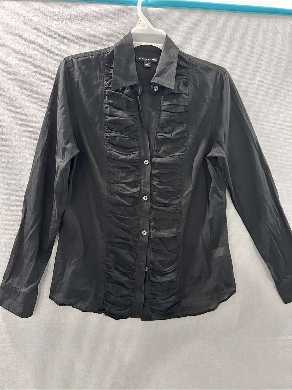 Banana Republic Black Ruffle-Front Button Jacket